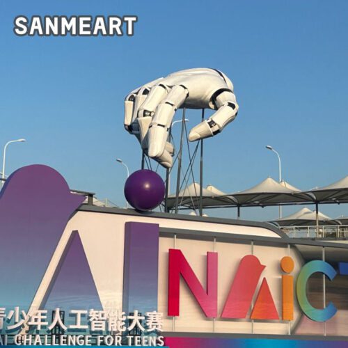 Our team created a 6-meter-long mechanical hand sculpture.</trp-post-container...