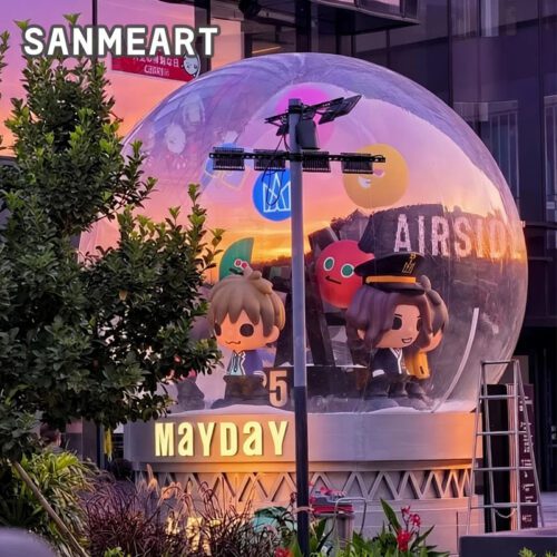 Our team completed a crystal ball sculpture with dimensions of 648cm (height) ...